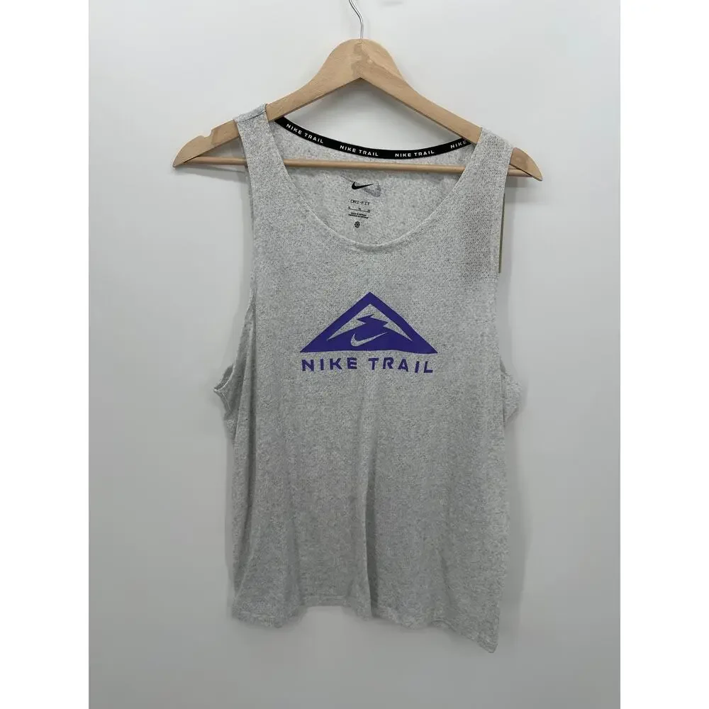 Nike Womens Gray Nike Trail Cut Off Racerback Tank Size XL Running NWT Gym